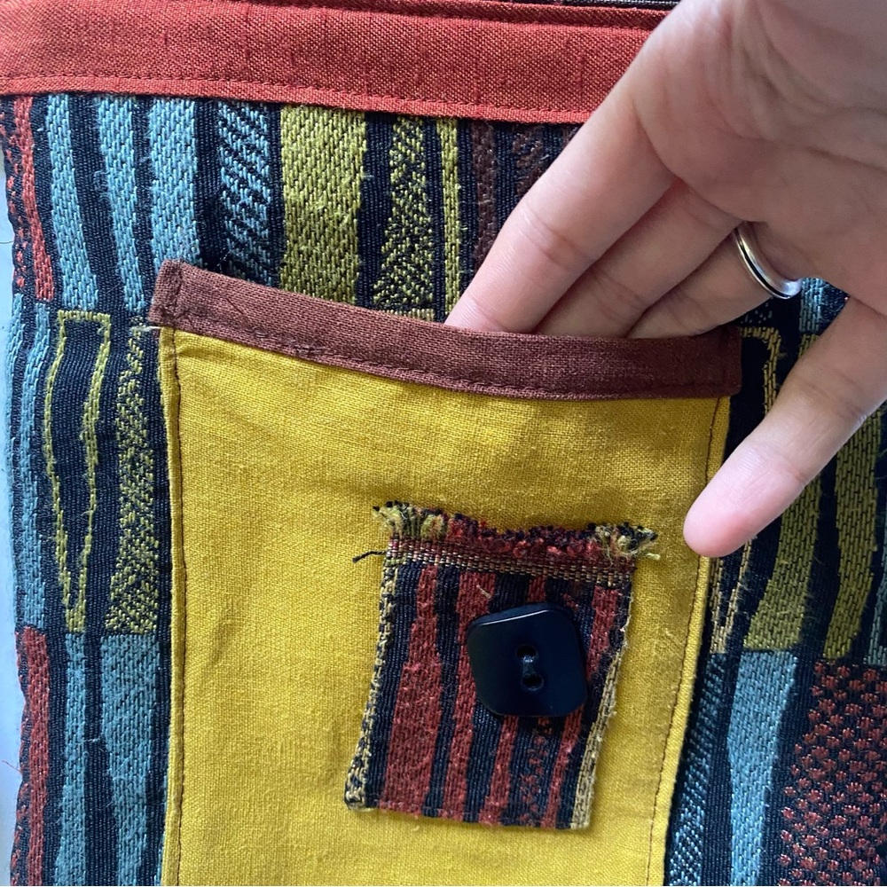 Boho Printed Pattern Multi Compartment Zipper Top… - image 4